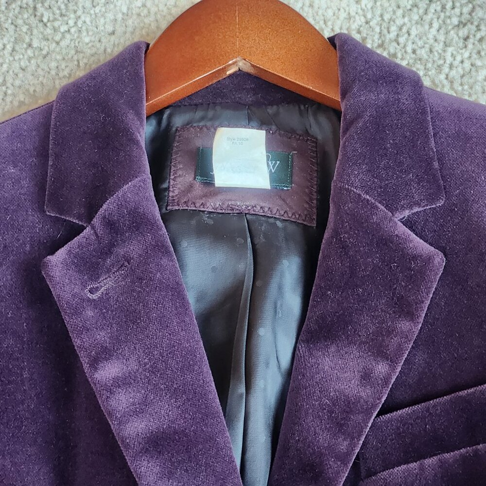 J. Crew Velvet Schoolboy Blazer Plum Eggplant Purple - Picture 2 of 12